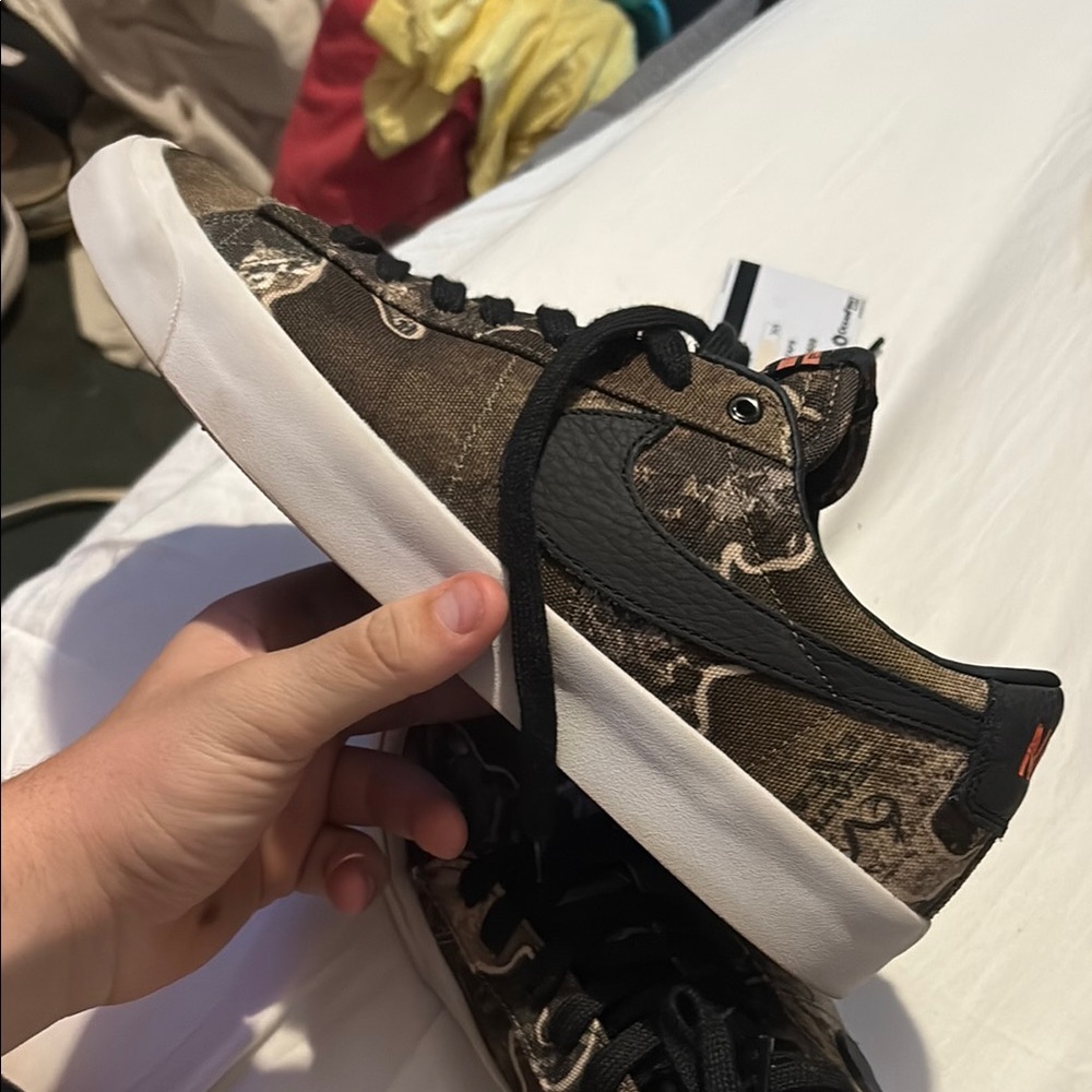 Camouflage Sneakers with White Sole